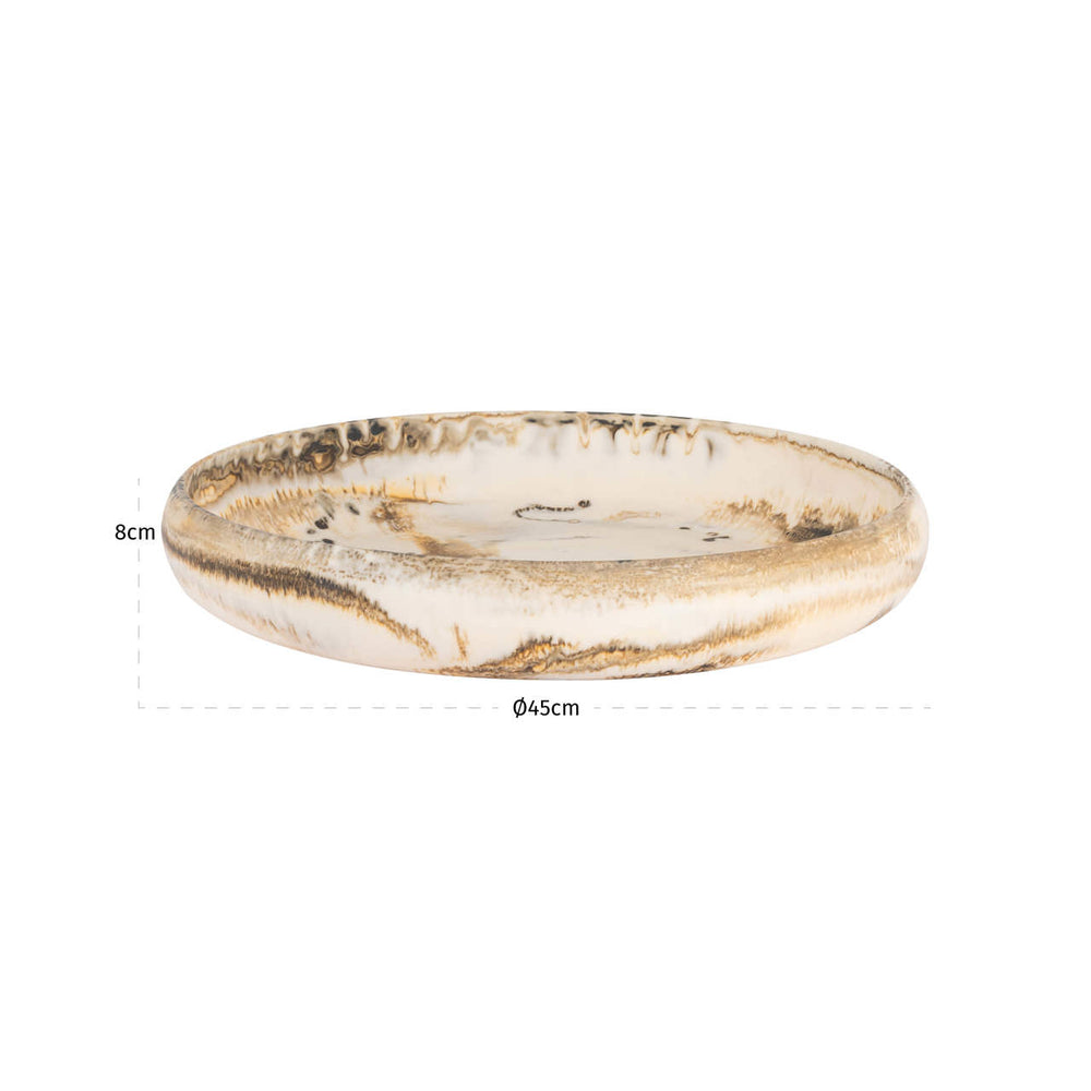 Bol decorativ Daisy, bej – desen tehnic cu dimensiuni