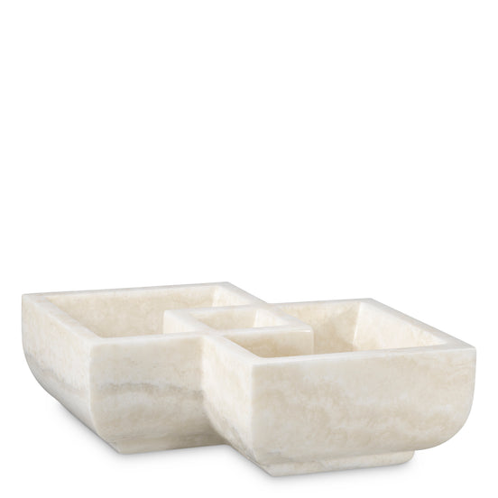 Bol decorativ Heber, onix alb