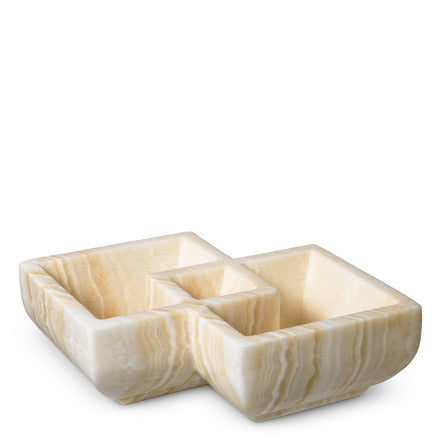 Bol decorativ Heber, onix alb