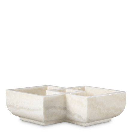Bol decorativ Heber, onix alb