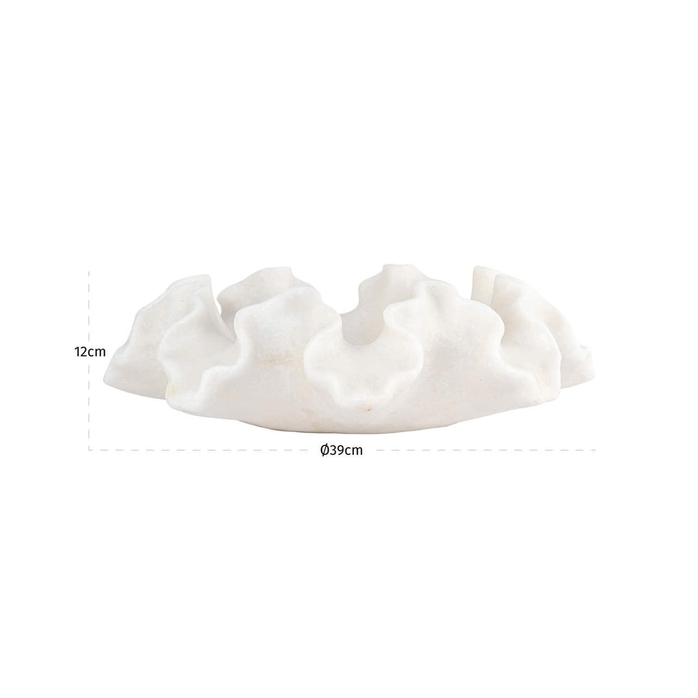 Bol decorativ Lola, alb – desen tehnic cu dimensiuni