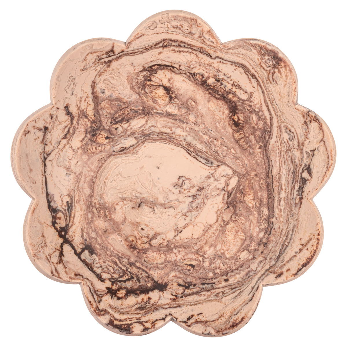 Bol decorativ Peony, maro ciocolatiu