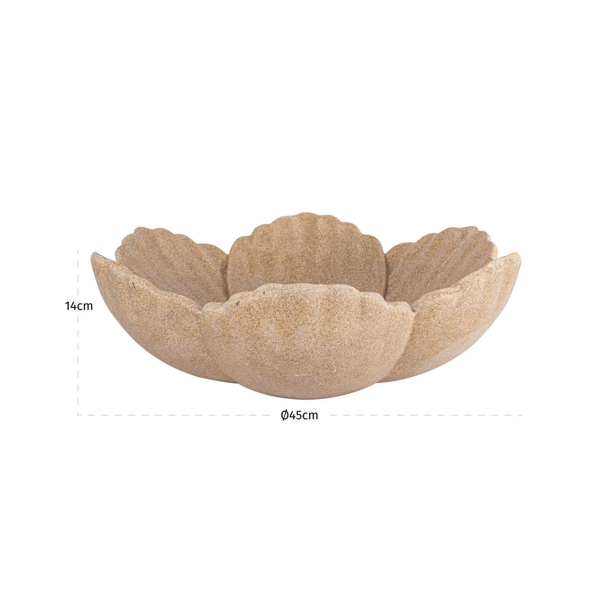 Bol decorativ Petal, bej – desen tehnic cu dimensiuni