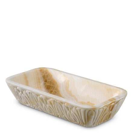 Bol decorativ Petal, onix natural