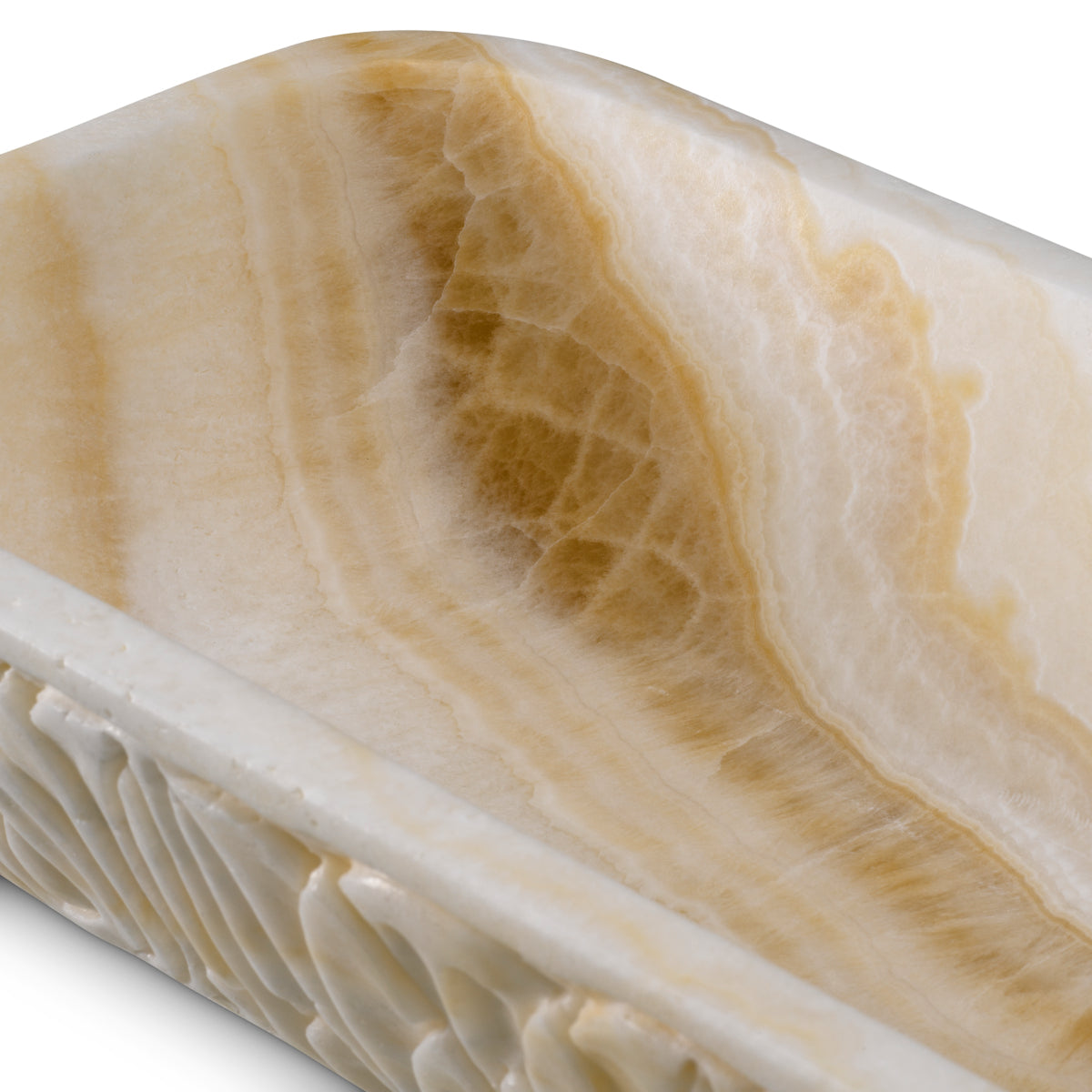 Bol decorativ Petal, onix natural