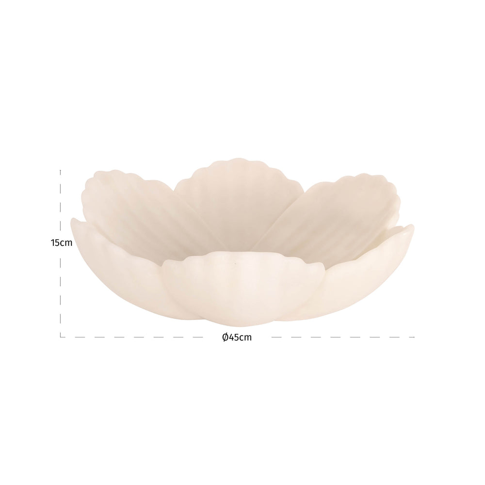 Bol decorativ Xena, alb, L – desen tehnic cu dimensiuni