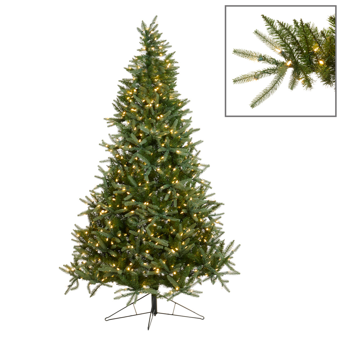 Brad artificial Beaumont mix cu 2000 LED-uri, verde, 450 cm, 6885 de vârfuri