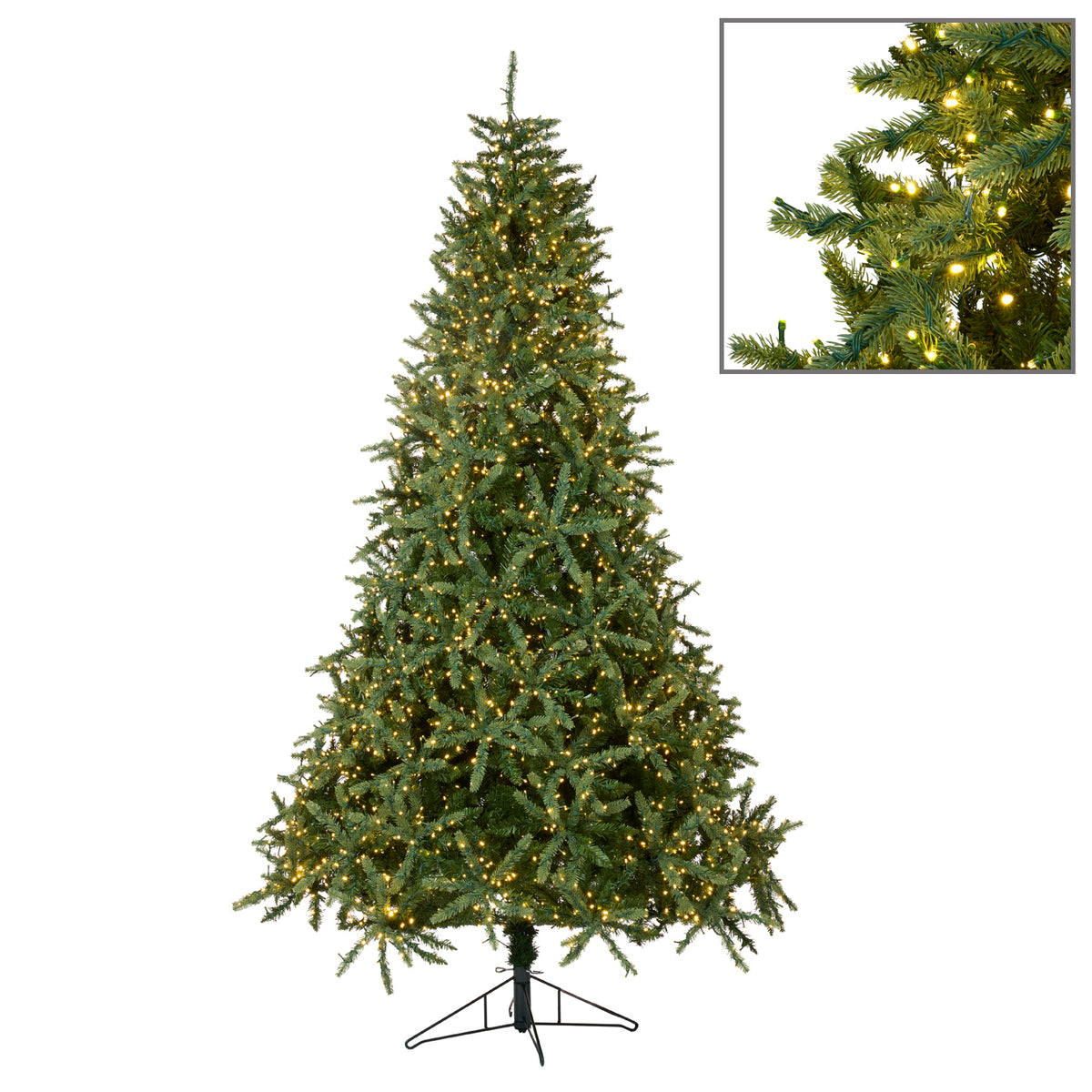 Brad artificial Beaumont mix cu 4000 de luminițe fairy, verde, 229 cm, 1745 de vârfuri