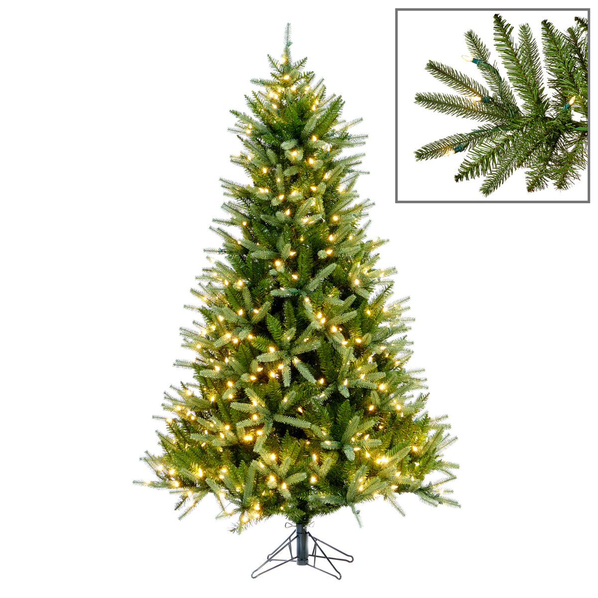 Brad artificial Beaumont mix cu 500 LED-uri, verde, 183 cm, 1161 de vârfuri
