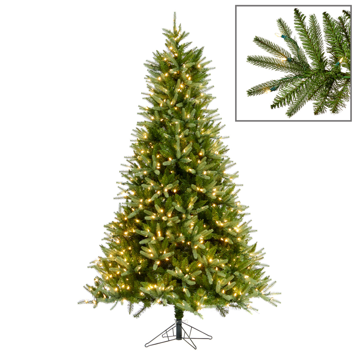 Brad artificial Beaumont mix cu 700 LED-uri, verde, 229 cm, 1745 de vârfuri
