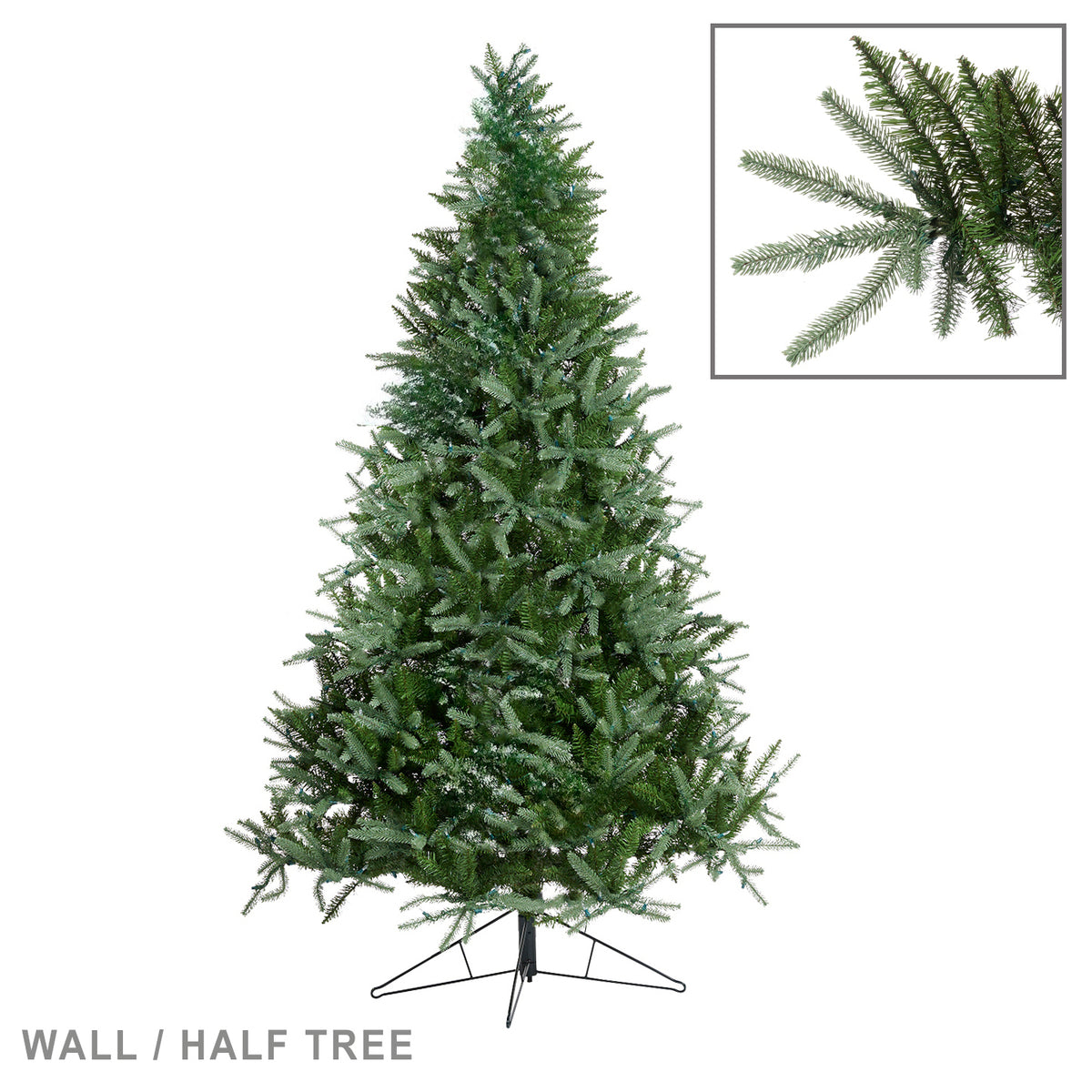 Brad artificial Beaumont mix de perete, verde, 229 cm, 1109 vârfuri