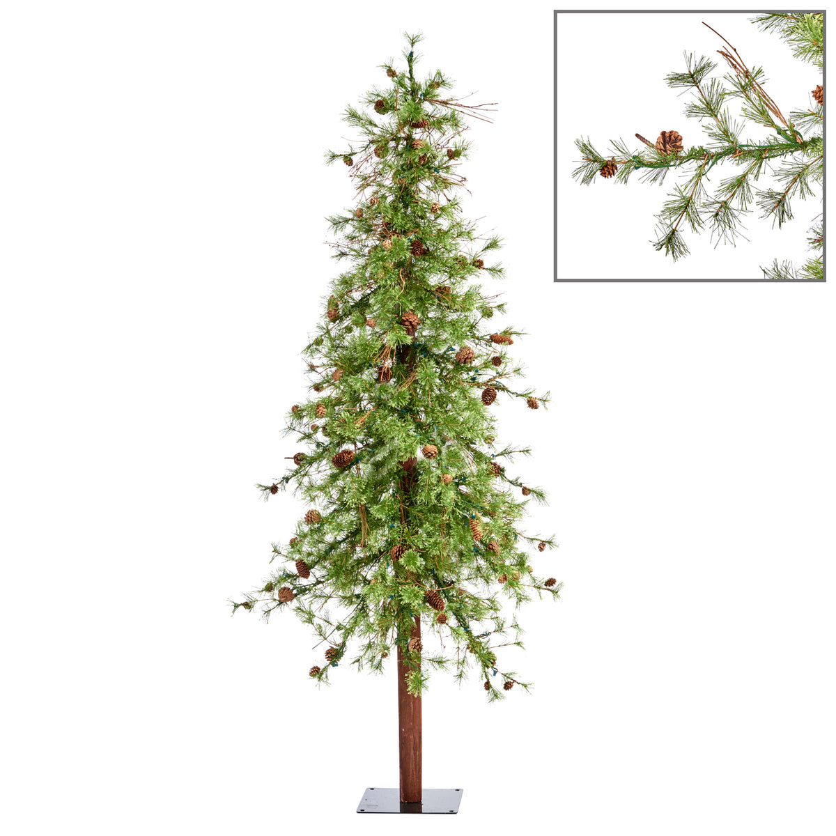 Brad artificial cu trunchi și conuri, verde, 300 cm, 811 vârfuri