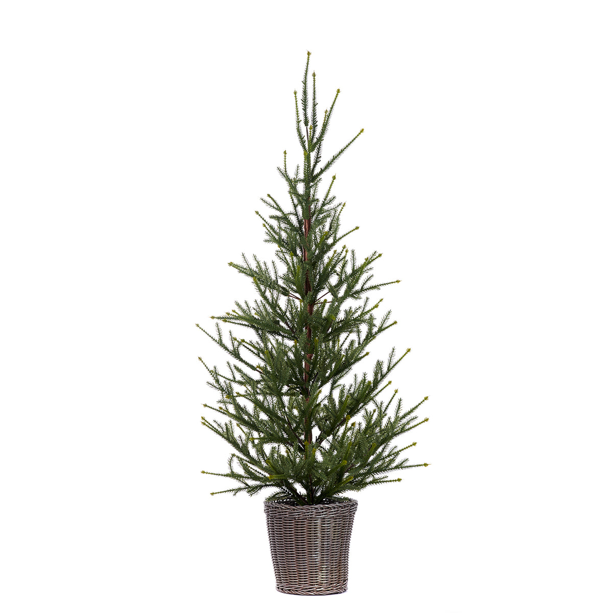 Brad artificial în ghiveci, verde/gri, 107 cm