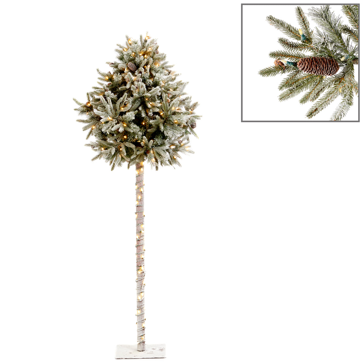 Brad artificial înzăpezit ușor, tip umbrelă, cu 200 LED-uri, alb, 210 cm, 424 de vârfuri