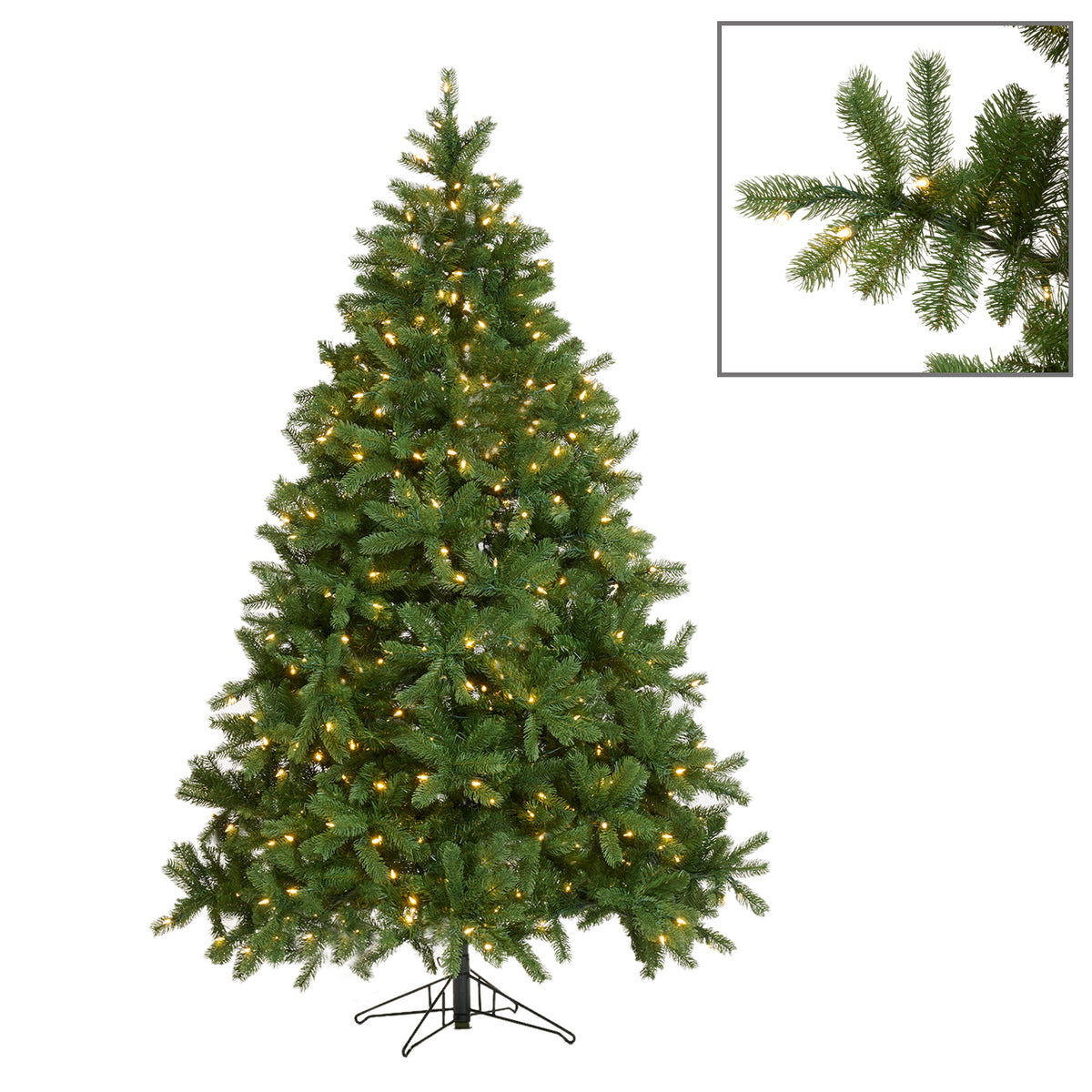 Brad artificial Northmann cu 450 LED-uri, verde, 183 cm, 963 de vârfuri