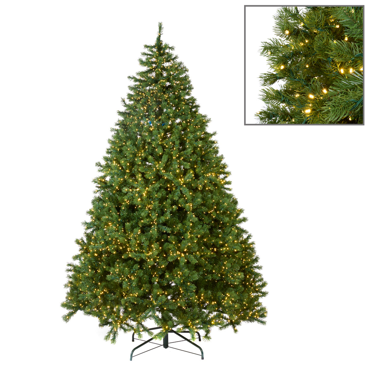 Brad artificial Northmann cu 6350 de luminițe fairy, verde, 244 cm, 2767 de vârfuri