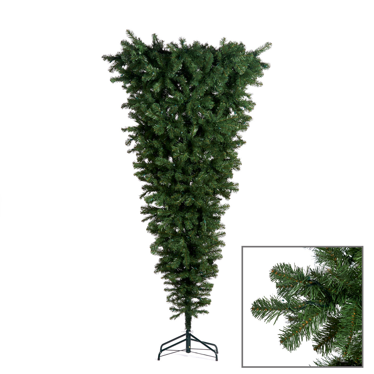 Brad artificial răsturnat, verde, 200 cm, 1060 de vârfuri