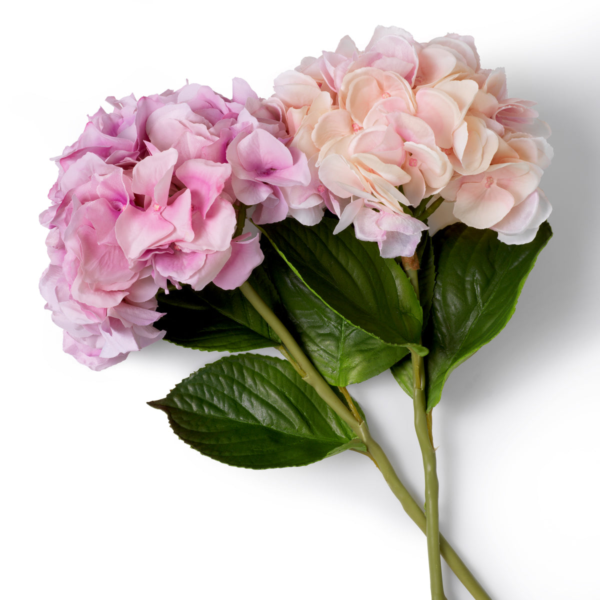 Buchet de hortensii, nuanțe de roz, cu aspect natural, 48 fire