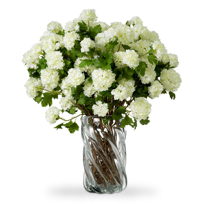 Buchet de hortensii snowball, alb, cu aspect natural, 36 fire