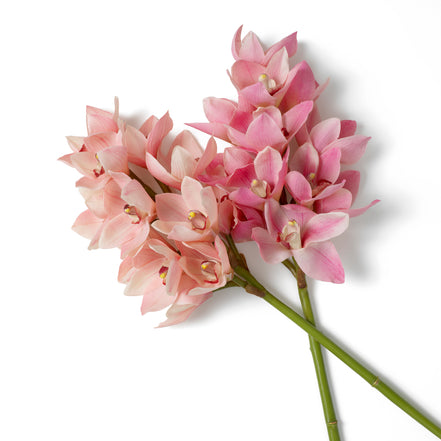 Buchet de orhidee Cymbidium, roz și piersică, cu aspect natural, 36 fire