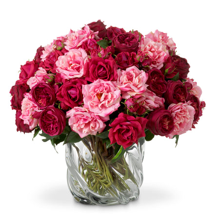 Buchet de trandafiri multicolori, cu aspect natural, 72 fire