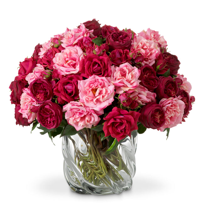 Buchet de trandafiri multicolori, cu aspect natural, 72 fire
