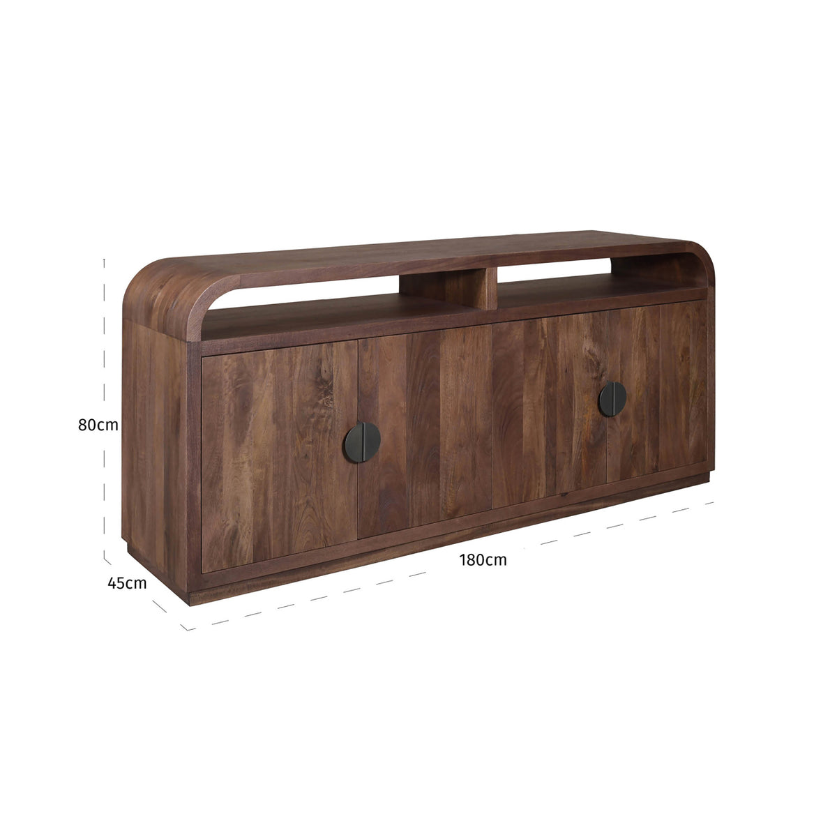 Bufet Baldwin, spicebrown, 4 uși – desen tehnic cu dimensiuni