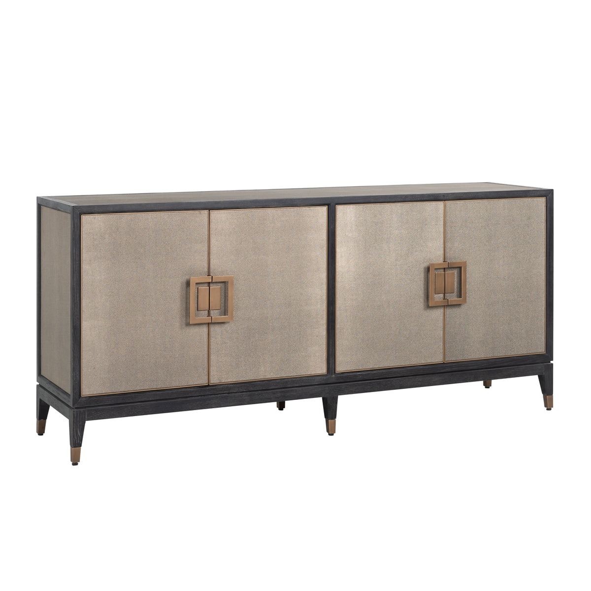 Bufet Bloomville, alamă shagreen, 4 uși
