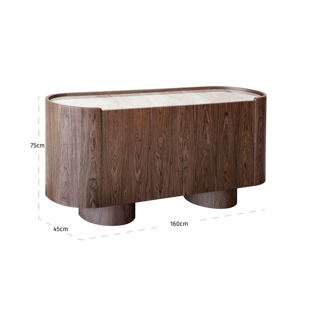 Bufet Callahan, maro, 2 uși – desen tehnic cu dimensiuni