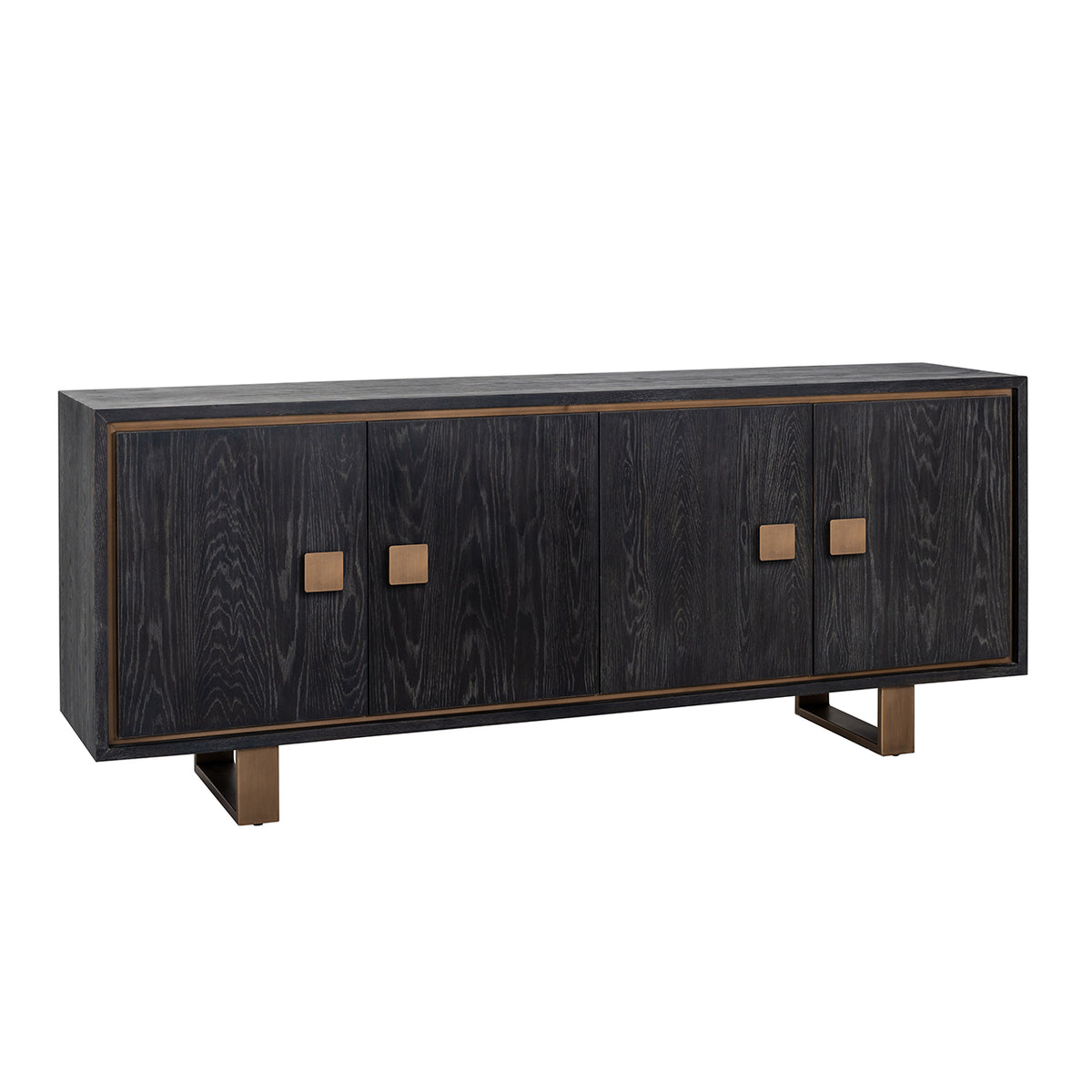 Bufet Hunter, negru rustic, 4 uși
