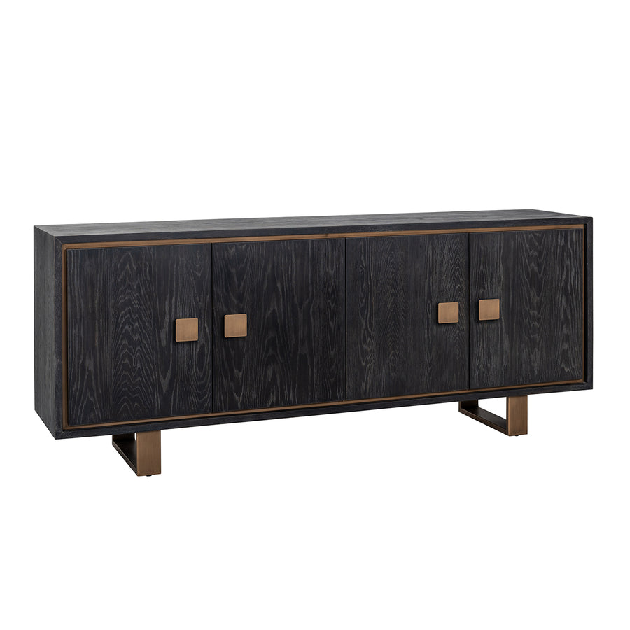 Bufet Hunter, negru rustic, 4 uși