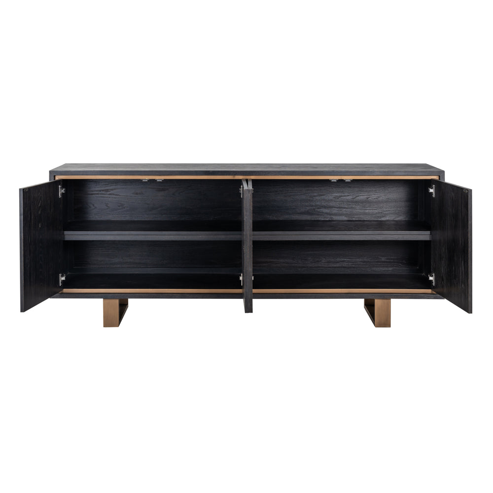 Bufet Hunter, negru rustic, 4 uși