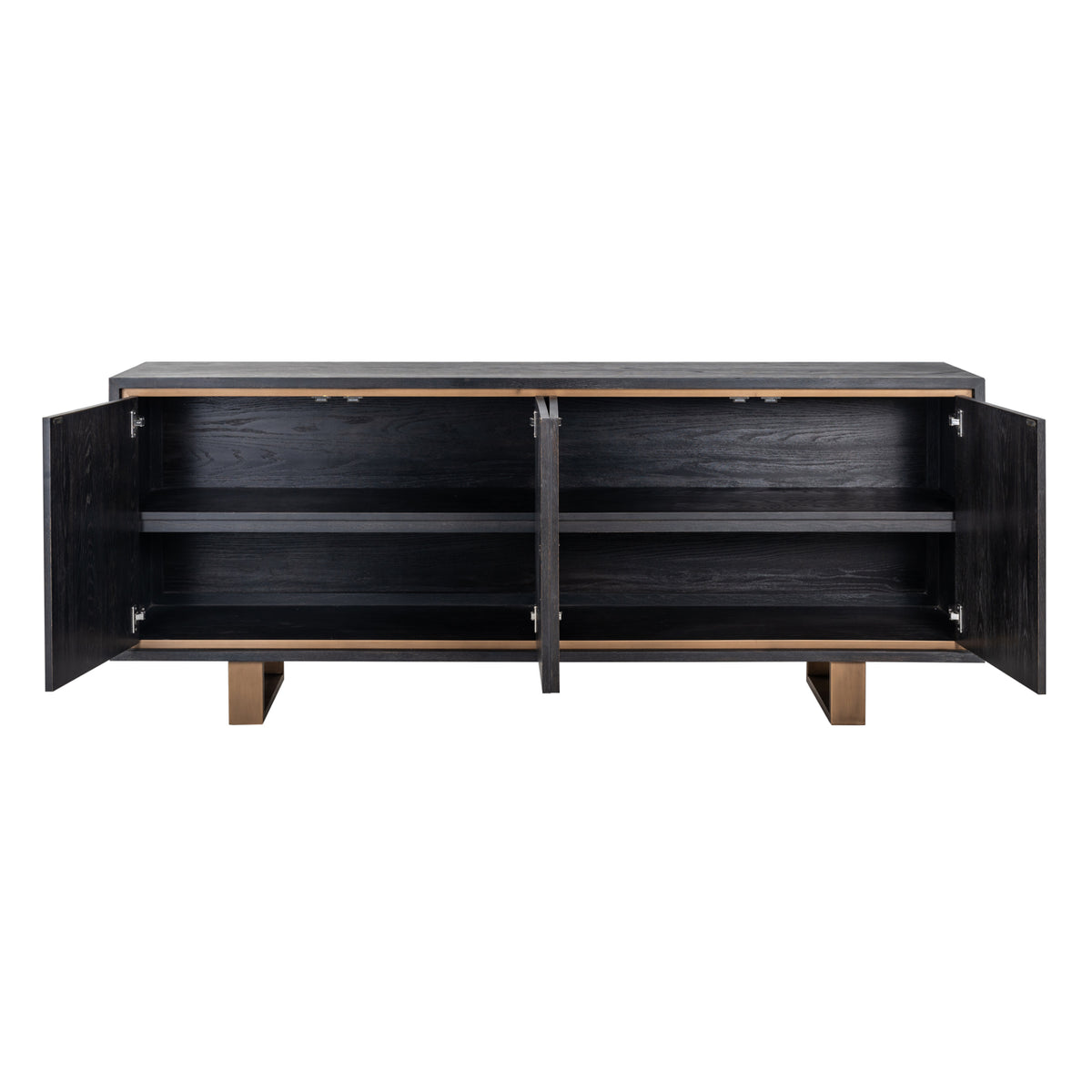 Bufet Hunter, negru rustic, 4 uși
