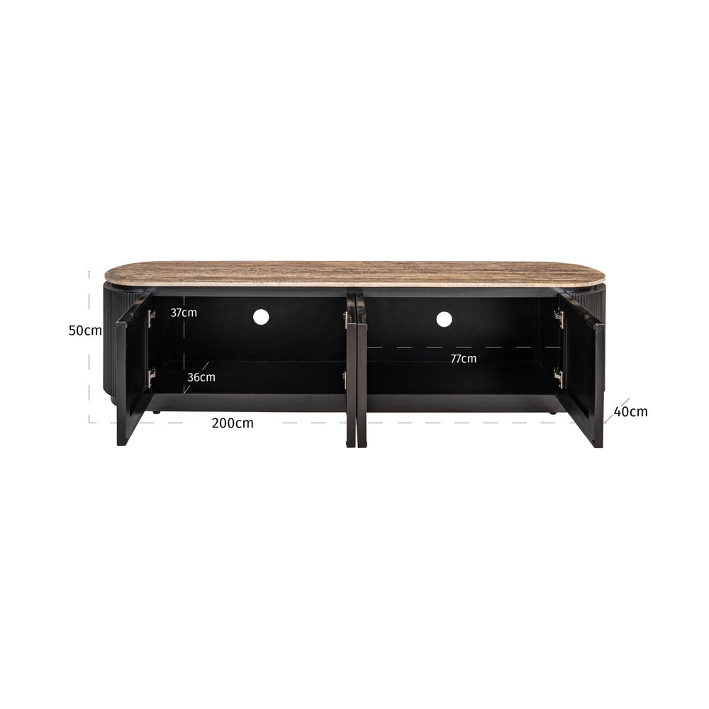 Bufet Russo, ash brown, 4 uși – desen tehnic cu dimensiuni