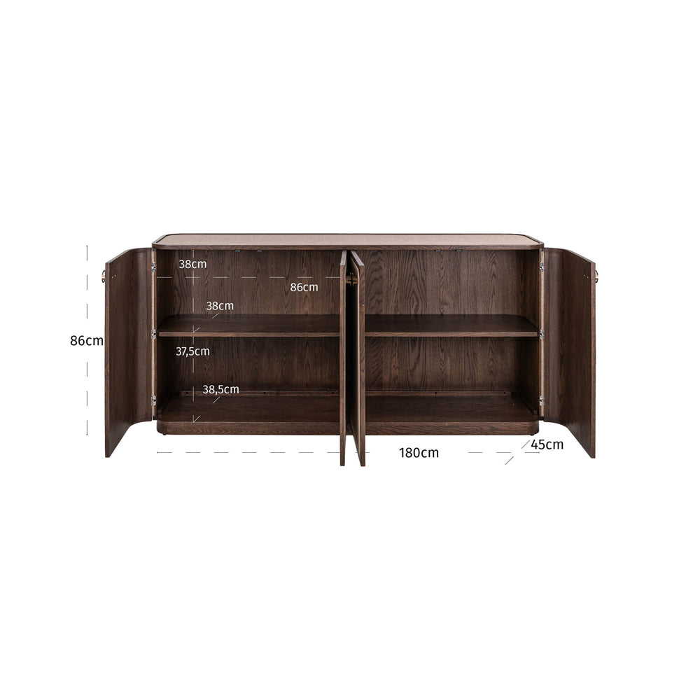 Bufet Willox, bej, 4 uși – desen tehnic cu dimensiuni