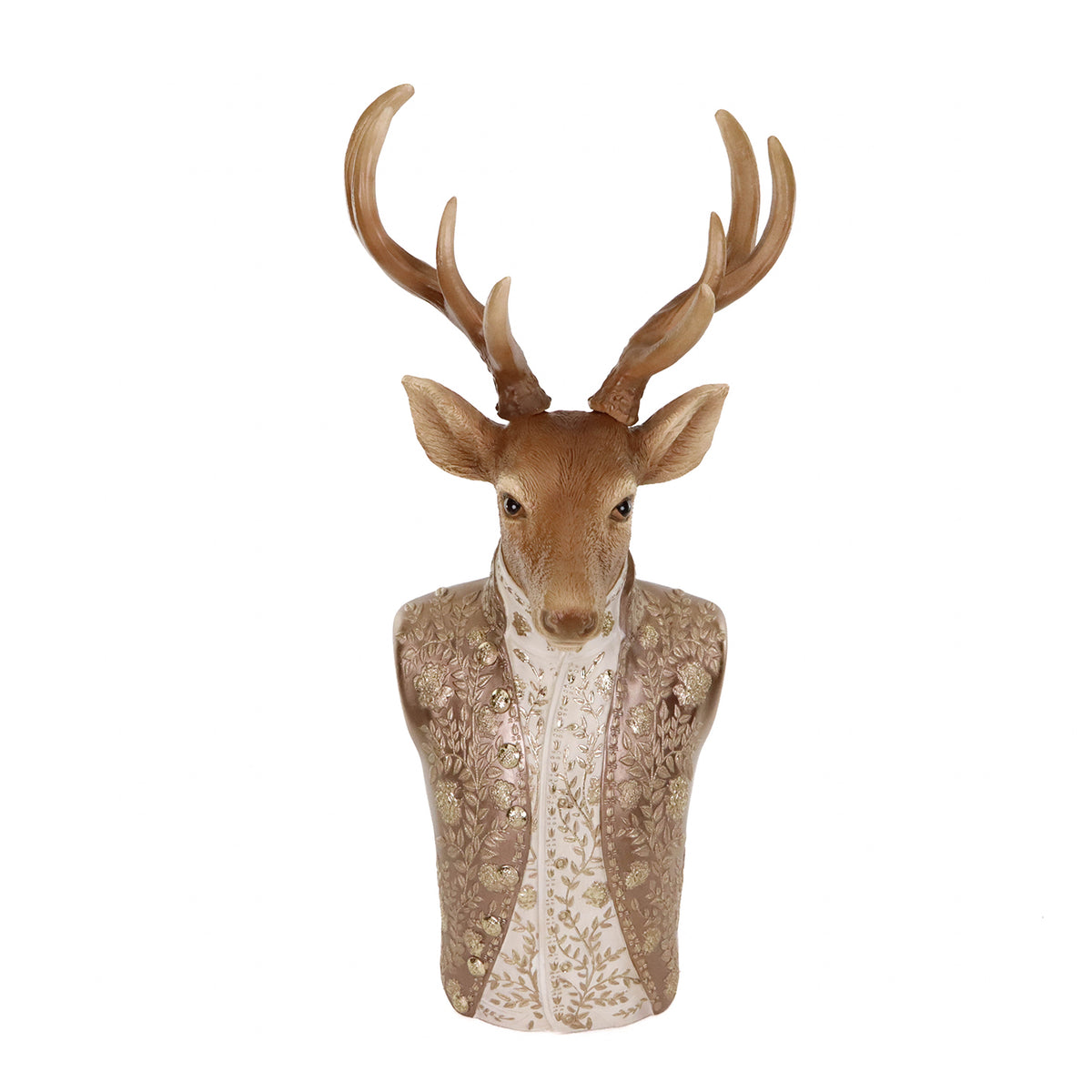 Bust de cerb gentleman, maro/crem, 68,5 cm