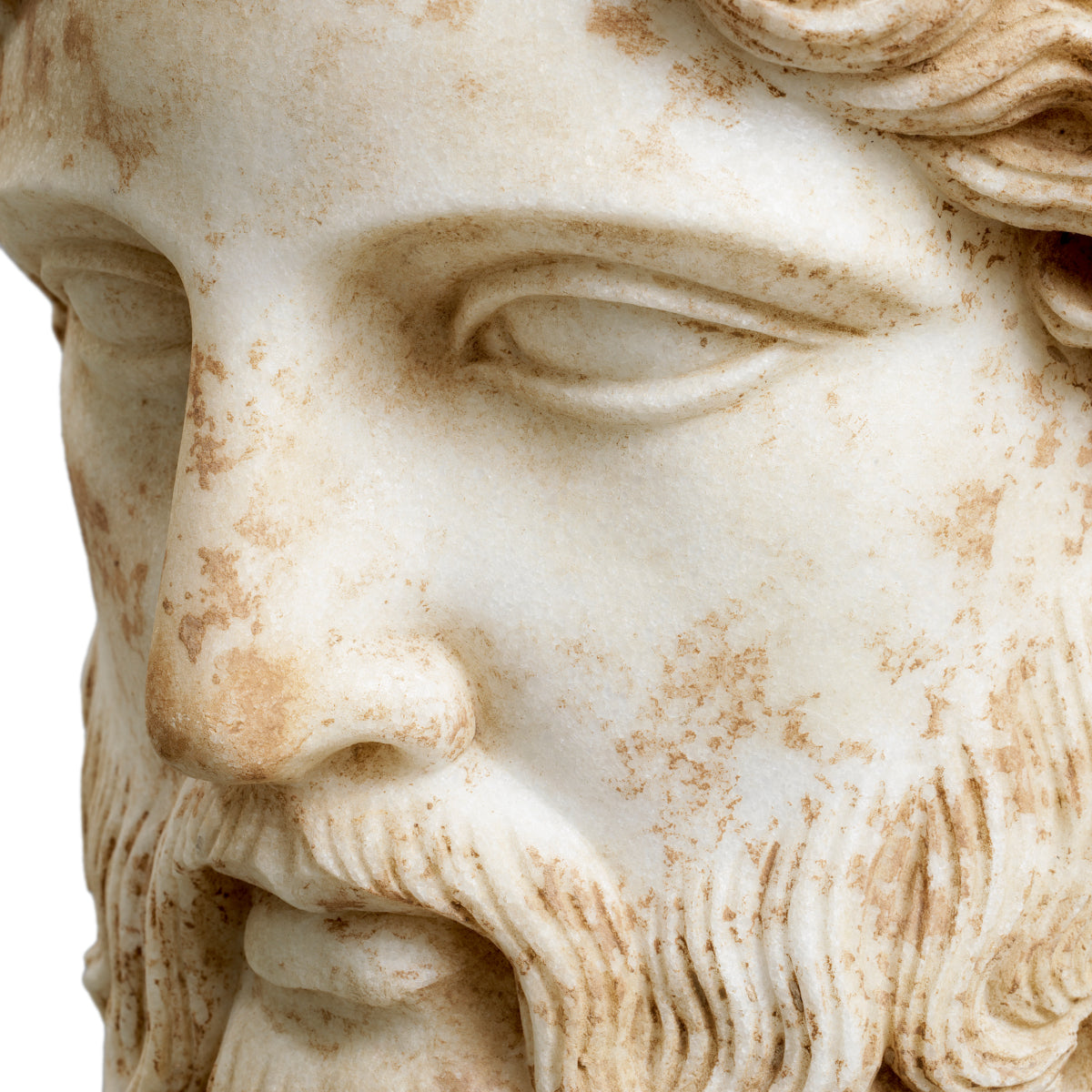 Bust Hermes, marmură antichizată