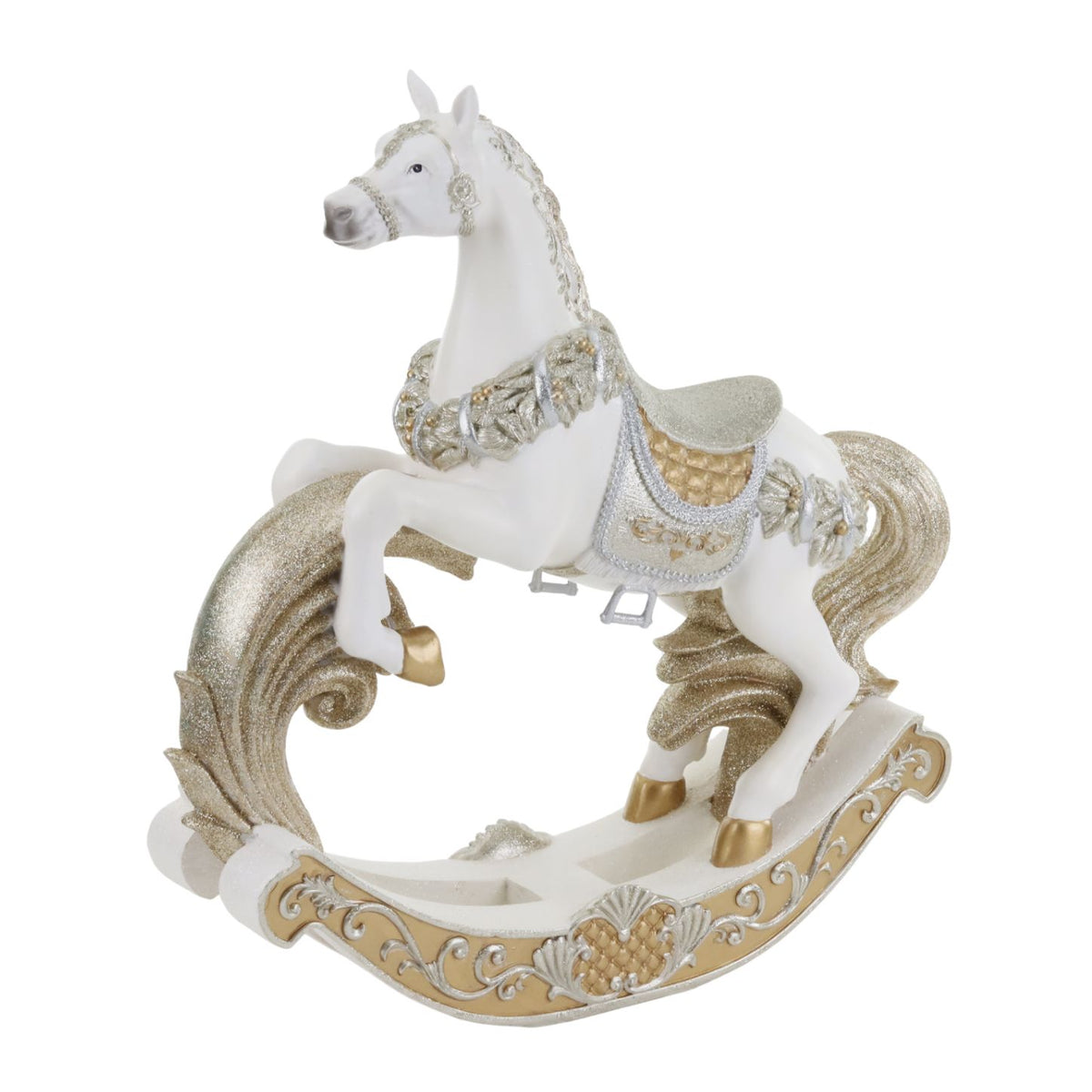 Căluț balansoar regal, crem/auriu, 49,5 cm