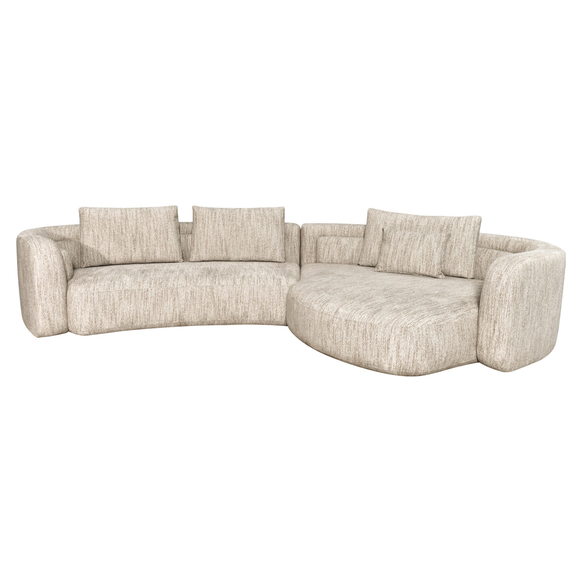 Canapea Angusto, softweave natural, cu șezlong dreapta