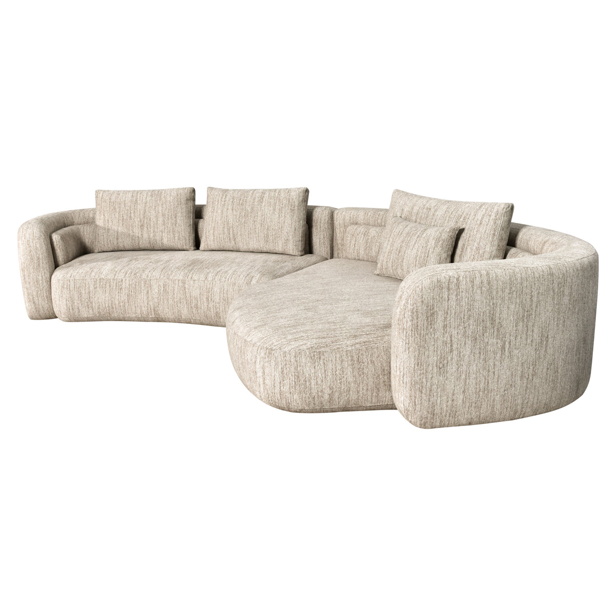 Canapea Angusto, softweave natural, cu șezlong dreapta