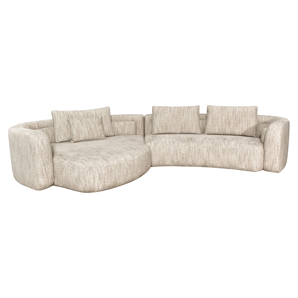 Canapea Angusto, softweave natural, cu șezlong stânga