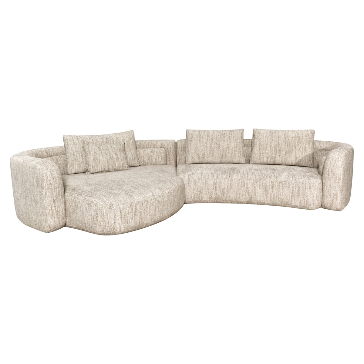 Canapea Angusto, softweave natural, cu șezlong stânga