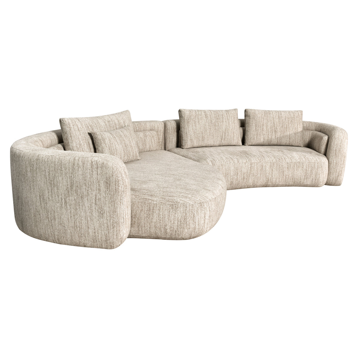 Canapea Angusto, softweave natural, cu șezlong stânga