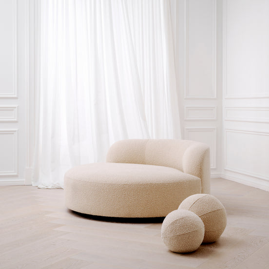 Canapea Björn Round bouclé crem