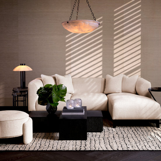 Canapea Corso Lounge dreapta, lyssa alb-crem