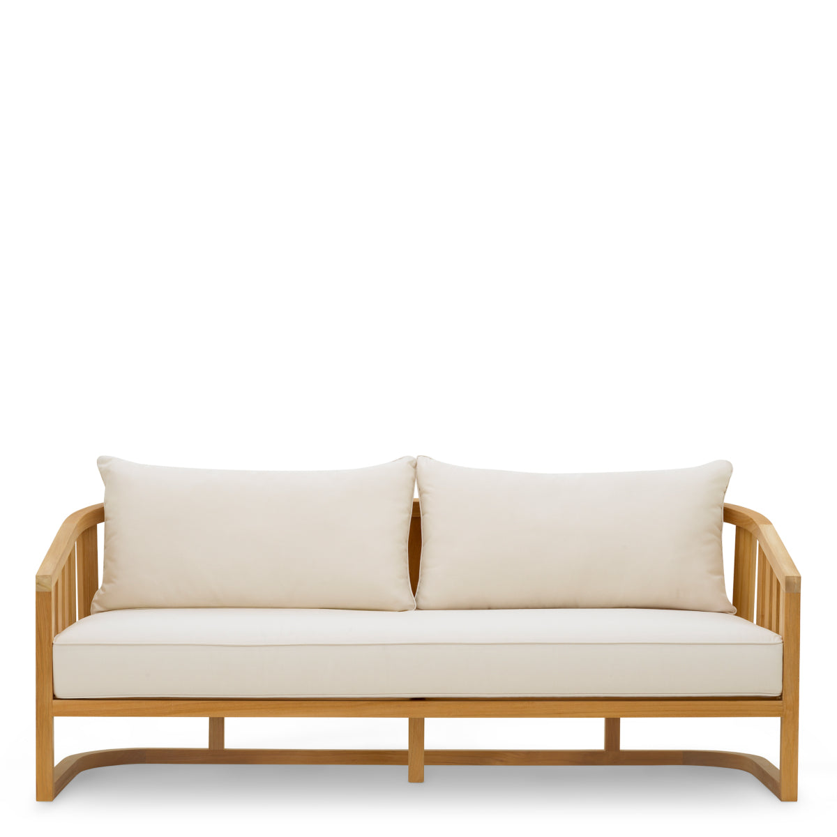 Canapea de exterior Aruba, tec natural, cu perne Sunbrella canvas