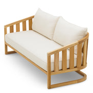 Canapea de exterior Aruba, tec natural, cu perne Sunbrella canvas