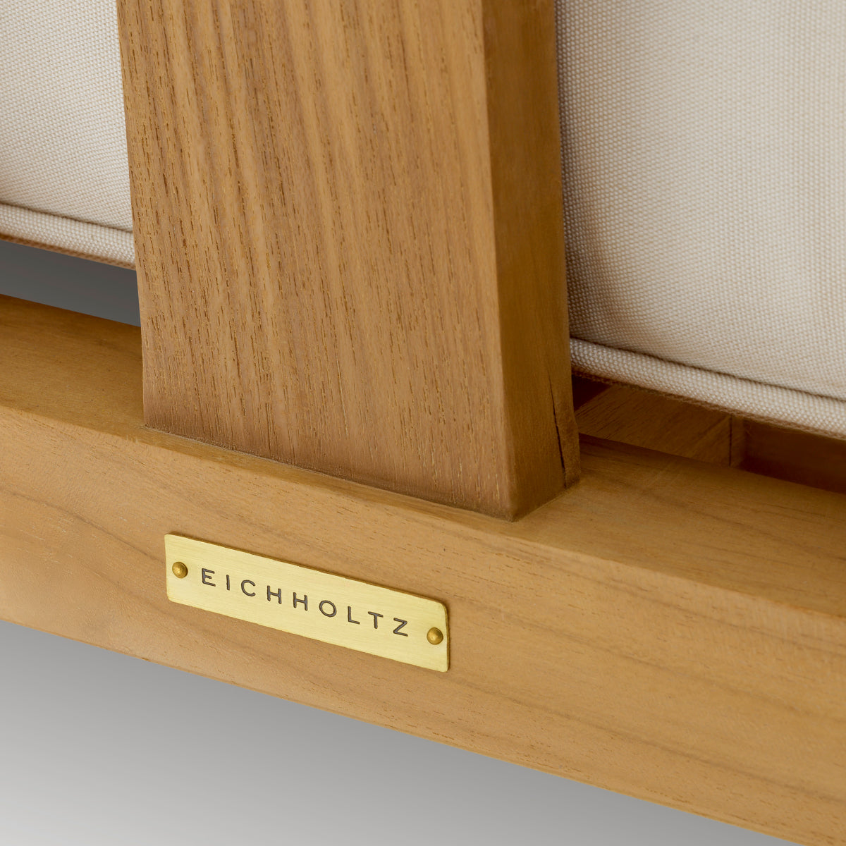 Canapea de exterior Aruba, tec natural, cu perne Sunbrella canvas
