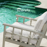 Canapea de exterior Cap-Antibes, negru, Sunbrella canvas