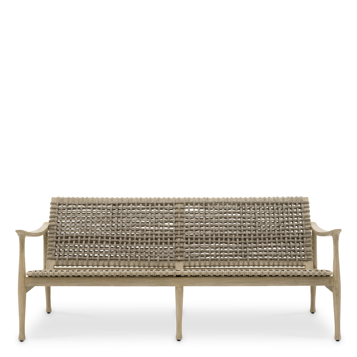 Canapea de exterior Manzo, tec îmbătrânit, greige deschis